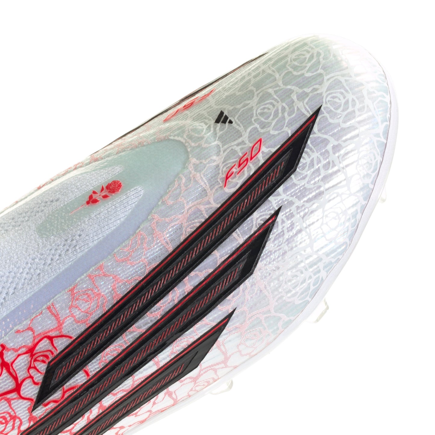 Adidas Junior F50 Elite Laceless Lamine Yamal FG Firm Ground Soccer Cleat - Cloud White/Core Black/Lucid Red