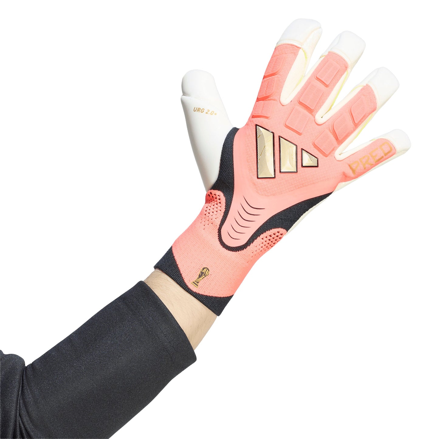 Adidas Predator Pro Hybrid Cut Goalkeeper Glove - Ivory/Solar Turbo/Gold Metallic