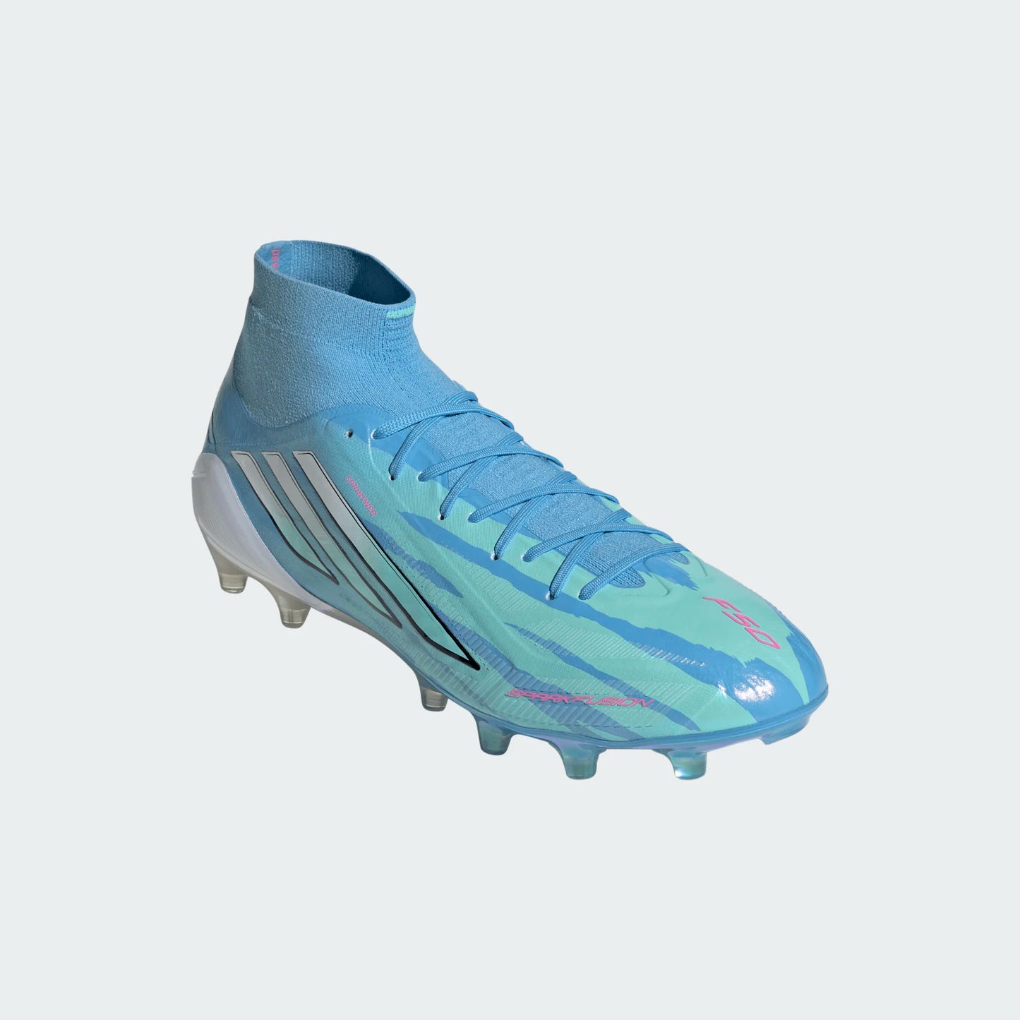 Adidas Trinity Rodman F50 Sparkfusion Elite FG/AG Firm Ground Soccer Cleat - Semi Blue Burst/Cloud White/Lucid Pink