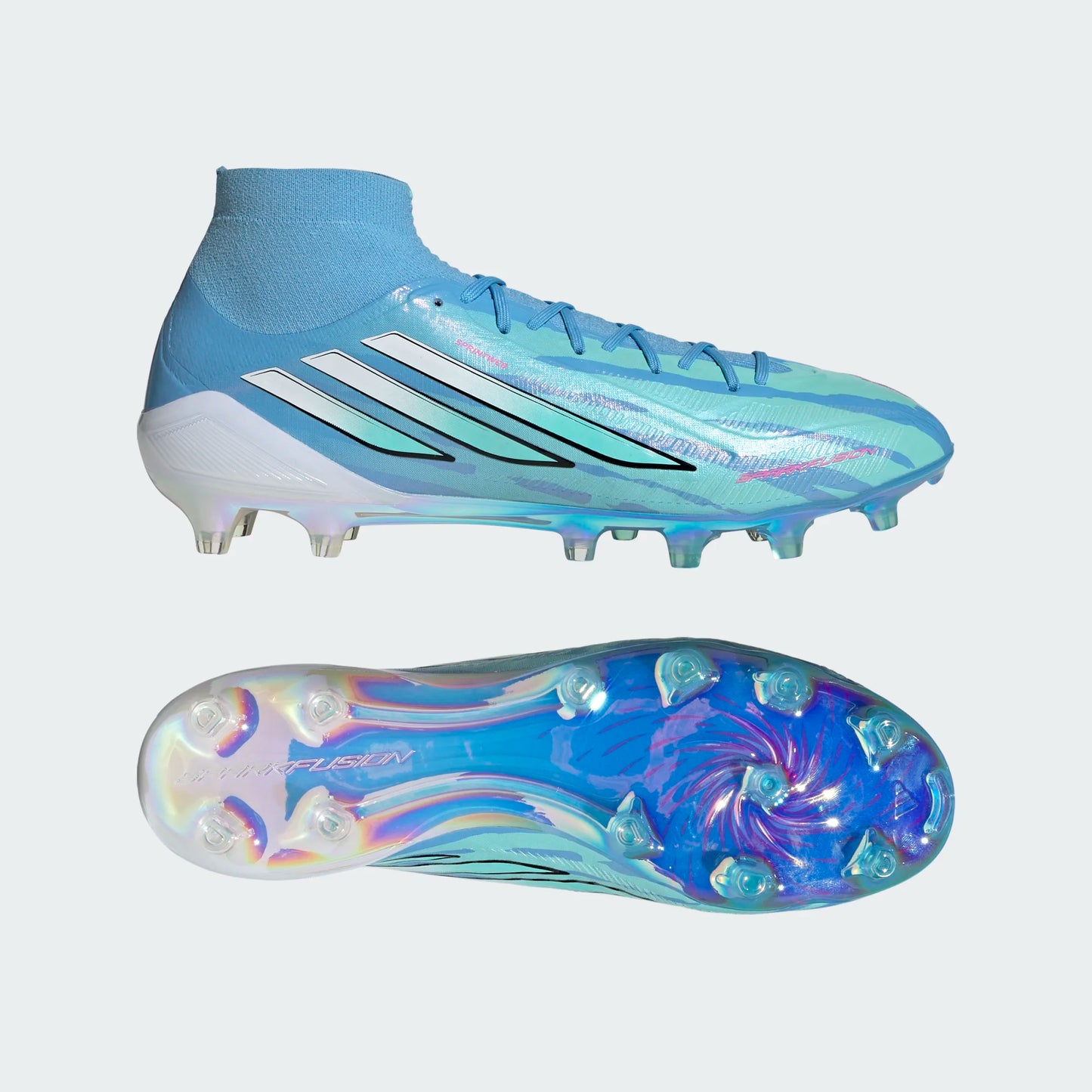 Adidas Trinity Rodman F50 Sparkfusion Elite FG/AG Firm Ground Soccer Cleat - Semi Blue Burst/Cloud White/Lucid Pink