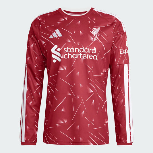 Men's Replica Adidas Liverpool FC Long Sleeve Home Jersey 26/27