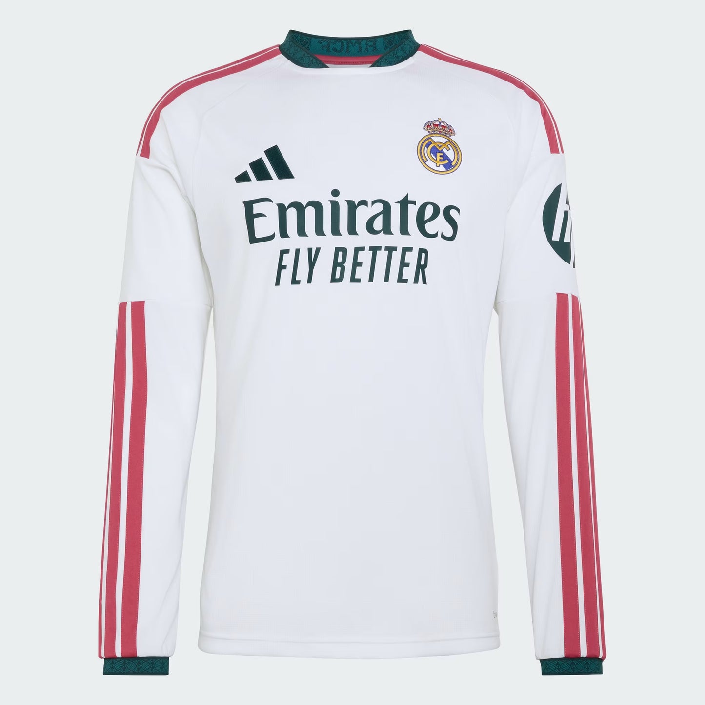 Men's Replica Adidas Real Madrid Long Sleeve Home Jersey 26/27