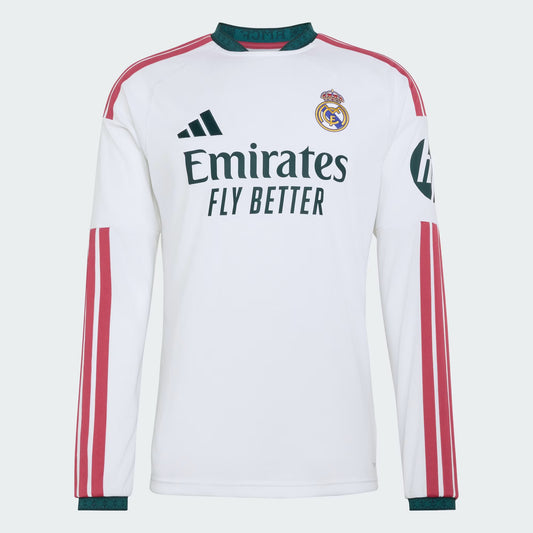 Men's Replica Adidas Real Madrid Long Sleeve Home Jersey 26/27
