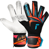 Reusch GRIP ADVANCE Attrakt Advance Evolution Glueprint Goalkeeper Glove - Black/Aqua Blue/Shock Orange