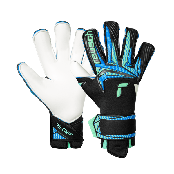 Reusch Attrakt Re:Grip Evolution Goalkeeper Glove - Black/Ocean Light