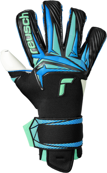 Reusch Attrakt Re:Grip Evolution Goalkeeper Glove - Black/Ocean Light
