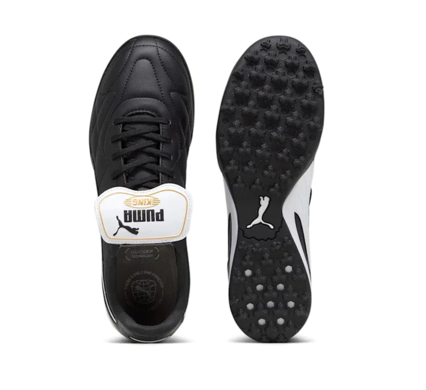 PUMA King Top TT Turf Soccer Cleat - Black/White