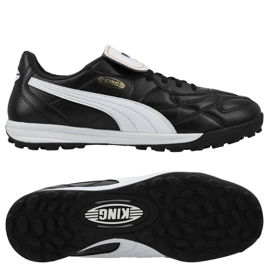 Puma King Top (K-BETTER) TT Turf Soccer Cleat - Black/White/Gold