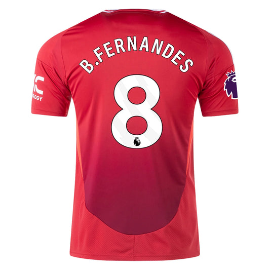 Kid's Replica Adidas B.Fernandes Manchester United Home Jersey 24/25