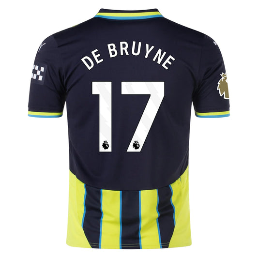 Men's Replica Puma De Bruyne Manchester City Away Jersey 24/25