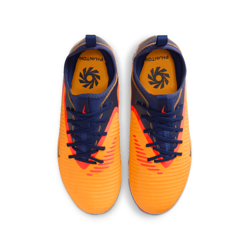 Nike Junior Phantom 6 Low Academy Erling Haaland FG Firm Ground Soccer Cleats - Laser Orange/Lemon Venom/Blue Void