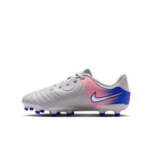 Nike United Junior Tiempo Legend 10 FG Firm Ground Soccer Cleat - Vast Grey/Racer Blue