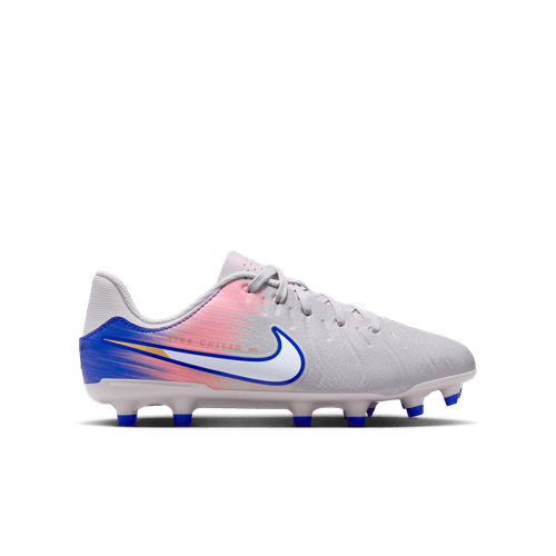 Nike United Junior Tiempo Legend 10 FG Firm Ground Soccer Cleat - Vast Grey/Racer Blue