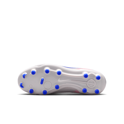 Nike United Junior Tiempo Legend 10 FG Firm Ground Soccer Cleat - Vast Grey/Racer Blue