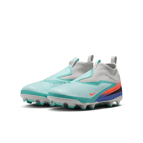 Nike United Junior Phantom 6 High Academy FG Firm Ground Soccer Cleat - Pistachio Frost/Hyper Orange