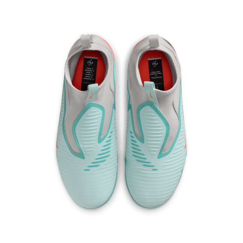 Nike United Junior Phantom 6 High Academy FG Firm Ground Soccer Cleat - Pistachio Frost/Hyper Orange