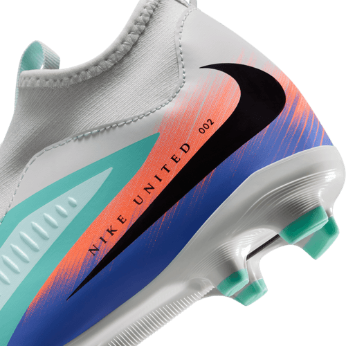 Nike United Junior Phantom 6 High Academy FG Firm Ground Soccer Cleat - Pistachio Frost/Hyper Orange