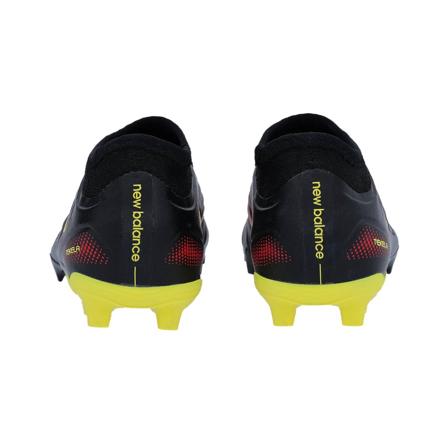 New Balance Junior Tekela Low Laced V5 Team FG Firm Ground Soccer Cleat - Black/Punch Yellow/Fire Cracker