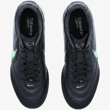 Nike Tiempo Ligera Pro Turf Low-Top Soccer Shoes - Black/Black/Illusion Green