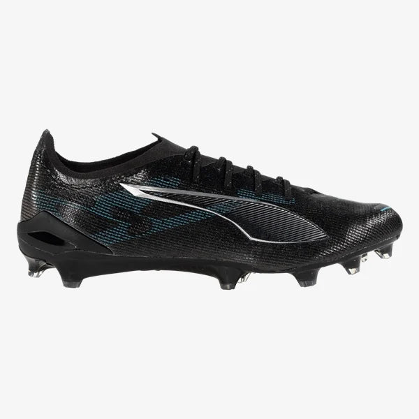 Puma Ultra 5 Ultimate FG Firm Ground Soccer Cleat - Black/Silver/Bright Aqua