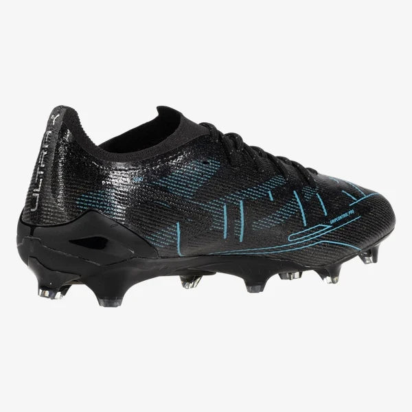 Puma Ultra 5 Ultimate FG Firm Ground Soccer Cleat - Black/Silver/Bright Aqua