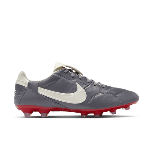The Nike Premier 3 FG Firm Ground Soccer Cleat - Light Graphite/Metallic Summit White/Varsity Red