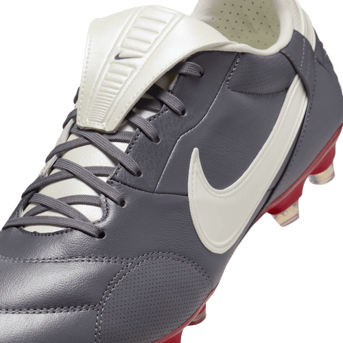 The Nike Premier 3 FG Firm Ground Soccer Cleat - Light Graphite/Metallic Summit White/Varsity Red