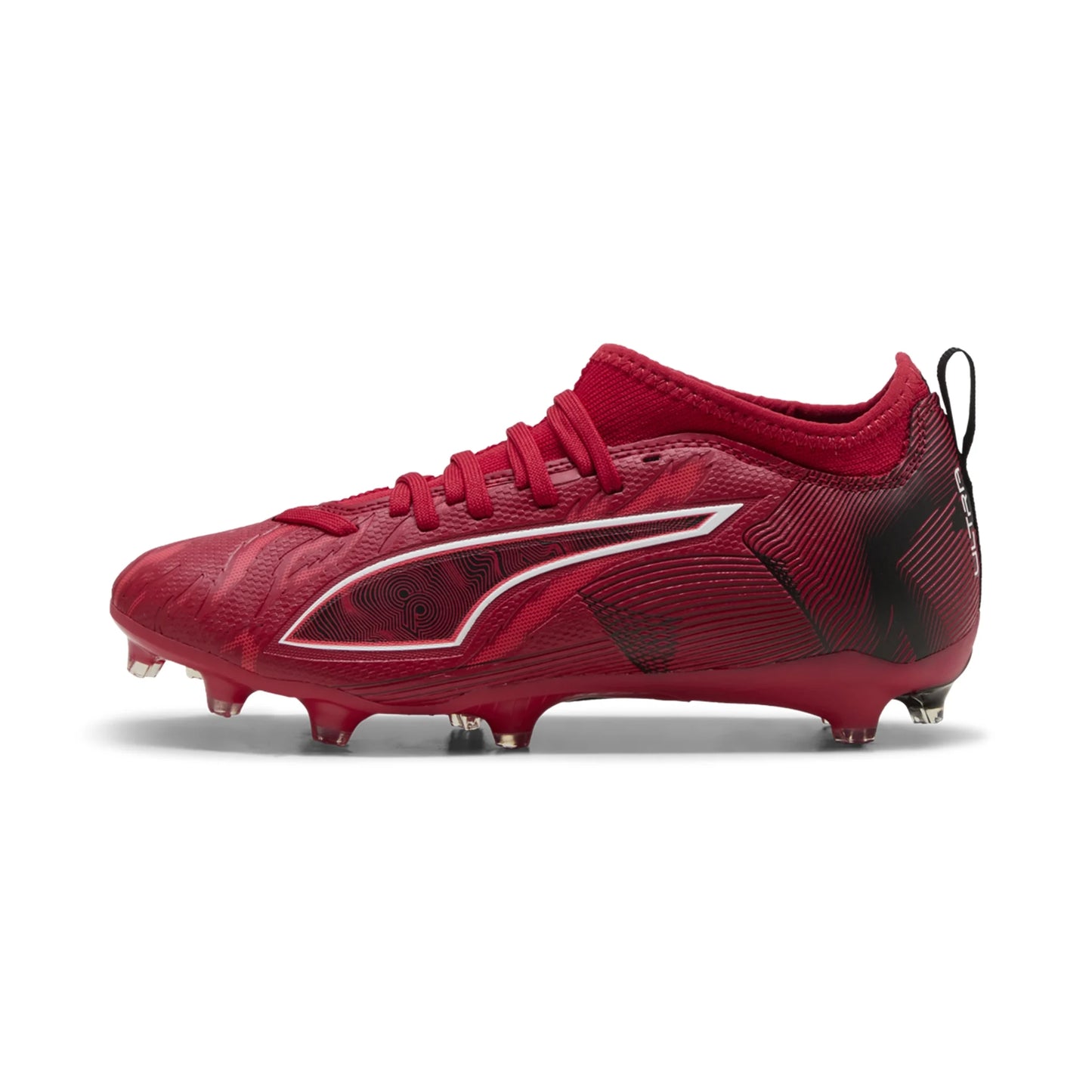 Puma Junior Ultra 6 Match CP FG/AG Firm Ground Soccer Cleat - Black/Red Fire/Orchid