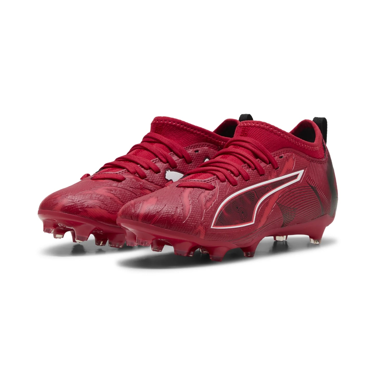 Puma Junior Ultra 6 Match CP FG/AG Firm Ground Soccer Cleat - Black/Red Fire/Orchid