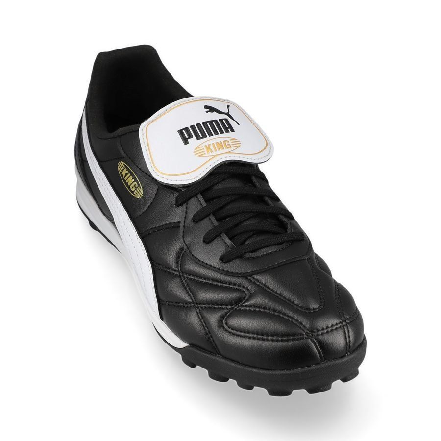 Puma King Top (K-BETTER) TT Turf Soccer Cleat - Black/White/Gold
