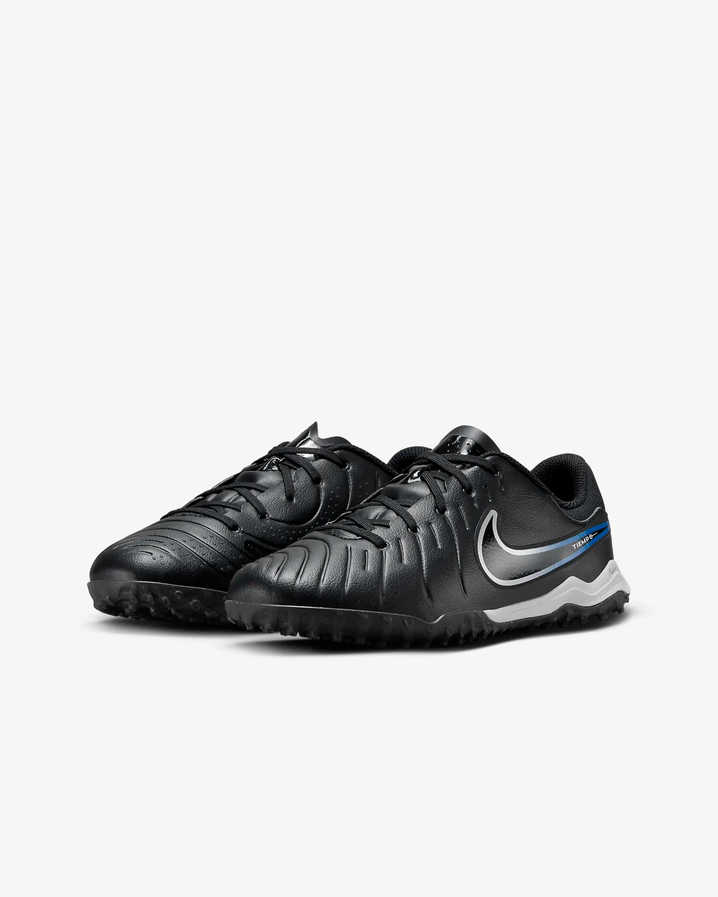 Nike Junior Tiempo Legend 10 Academy TF Turf Soccer Cleat - Black/Chrome-Hyper Royal