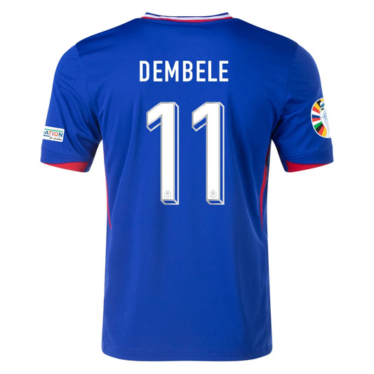 Men's Replica Nike Dembele France Home Jersey 2024