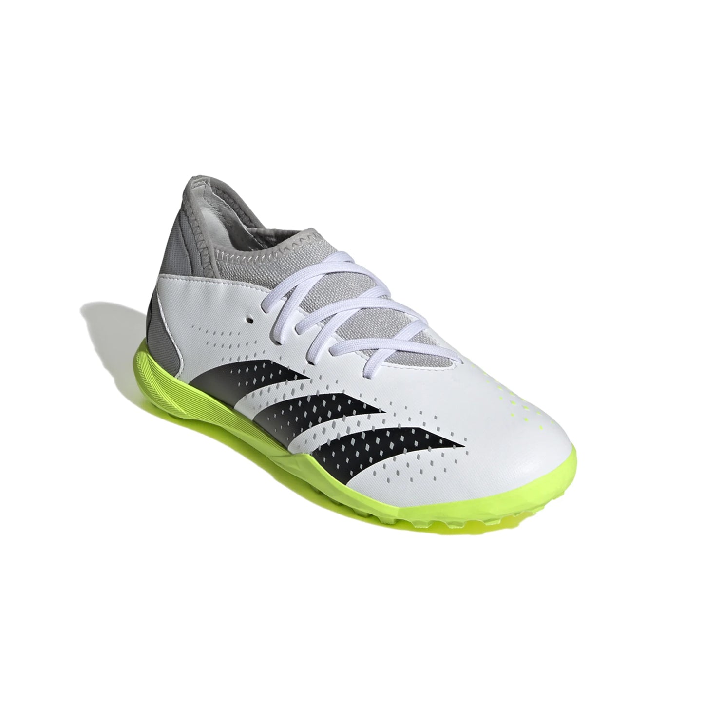 Adidas Junior Predator Accuracy.3 TF Turf Soccer Cleat - White/Core Black/Lucid Lemon