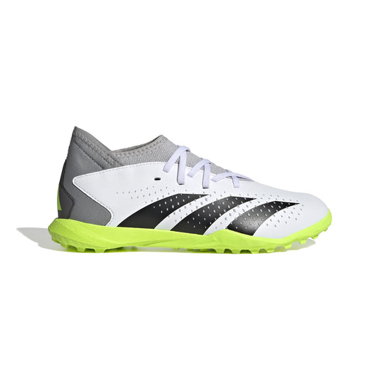 Adidas Junior Predator Accuracy.3 TF Turf Soccer Cleat - White/Core Black/Lucid Lemon