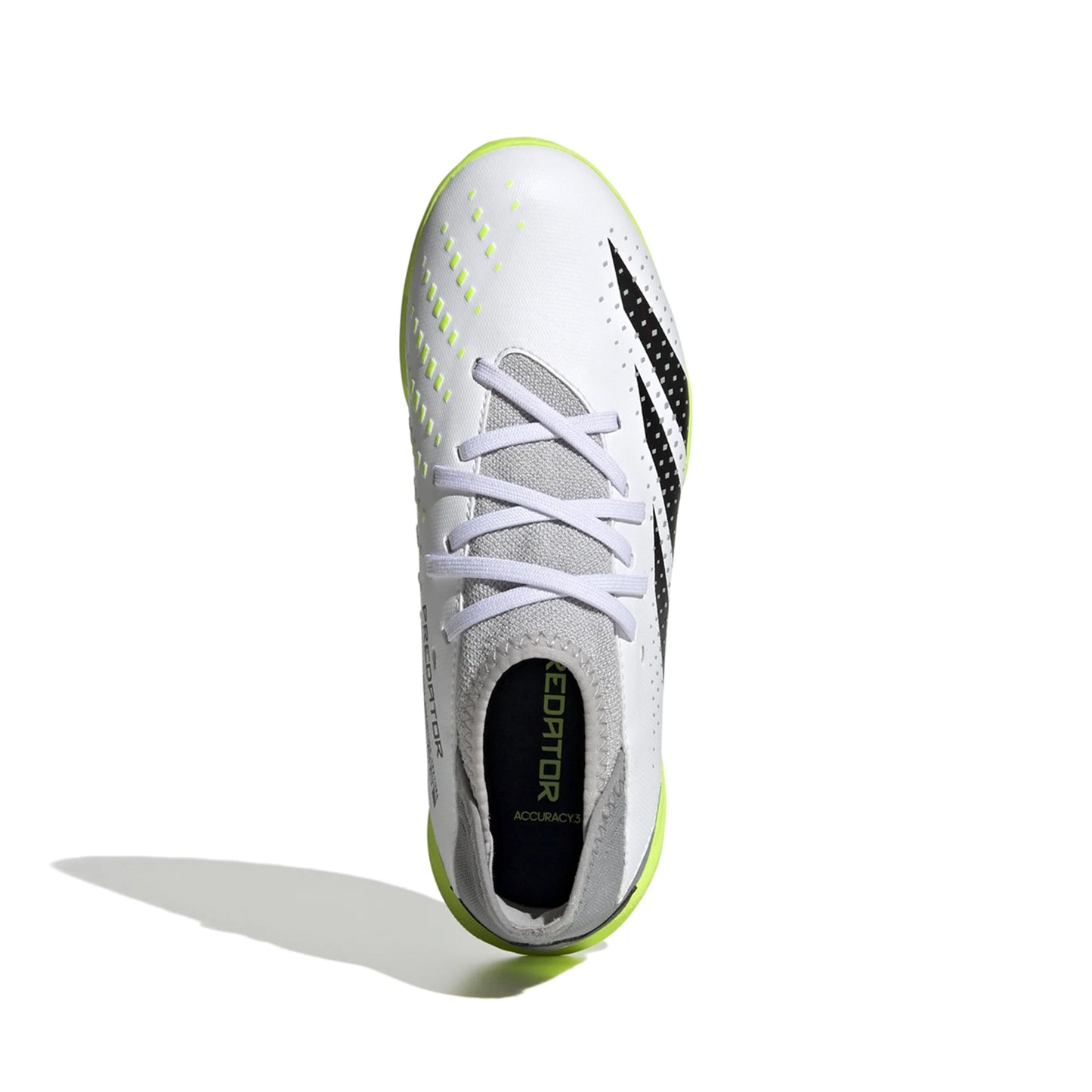 Adidas Junior Predator Accuracy.3 TF Turf Soccer Cleat - White/Core Black/Lucid Lemon