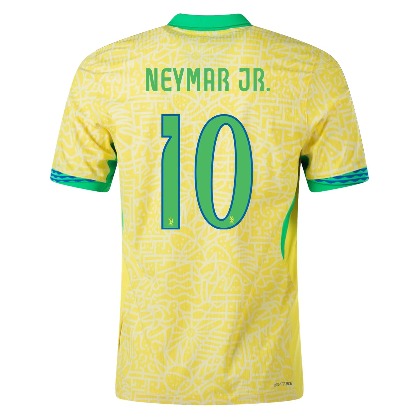 Men's Replica Nike Dri-FIT Neymar Jr. Brazil 2024 Stadium Home Jersey