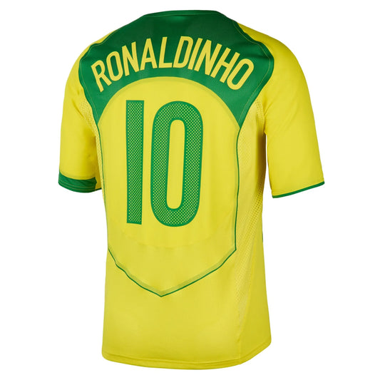 Men's Nike Total 90 Brazil 2004 Reissue Ronaldinho 10 Jersey