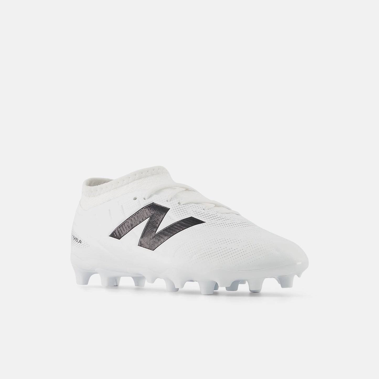 New Balance Junior Tekela V5 Team Low FG Firm Ground Soccer Cleat - White/Black/Silver