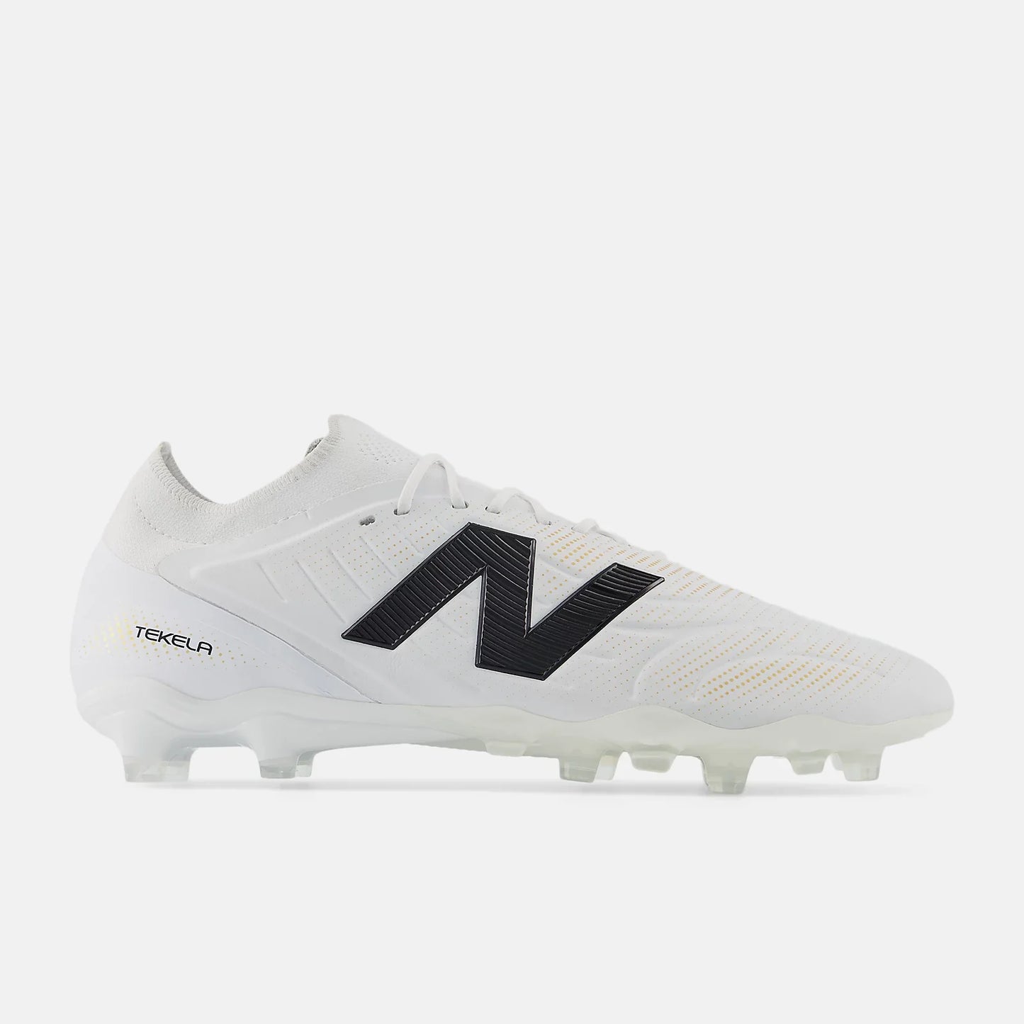 New Balance Tekela Elite Low Laced FG Firm Ground Soccer Cleats V5-White/Black/Gold