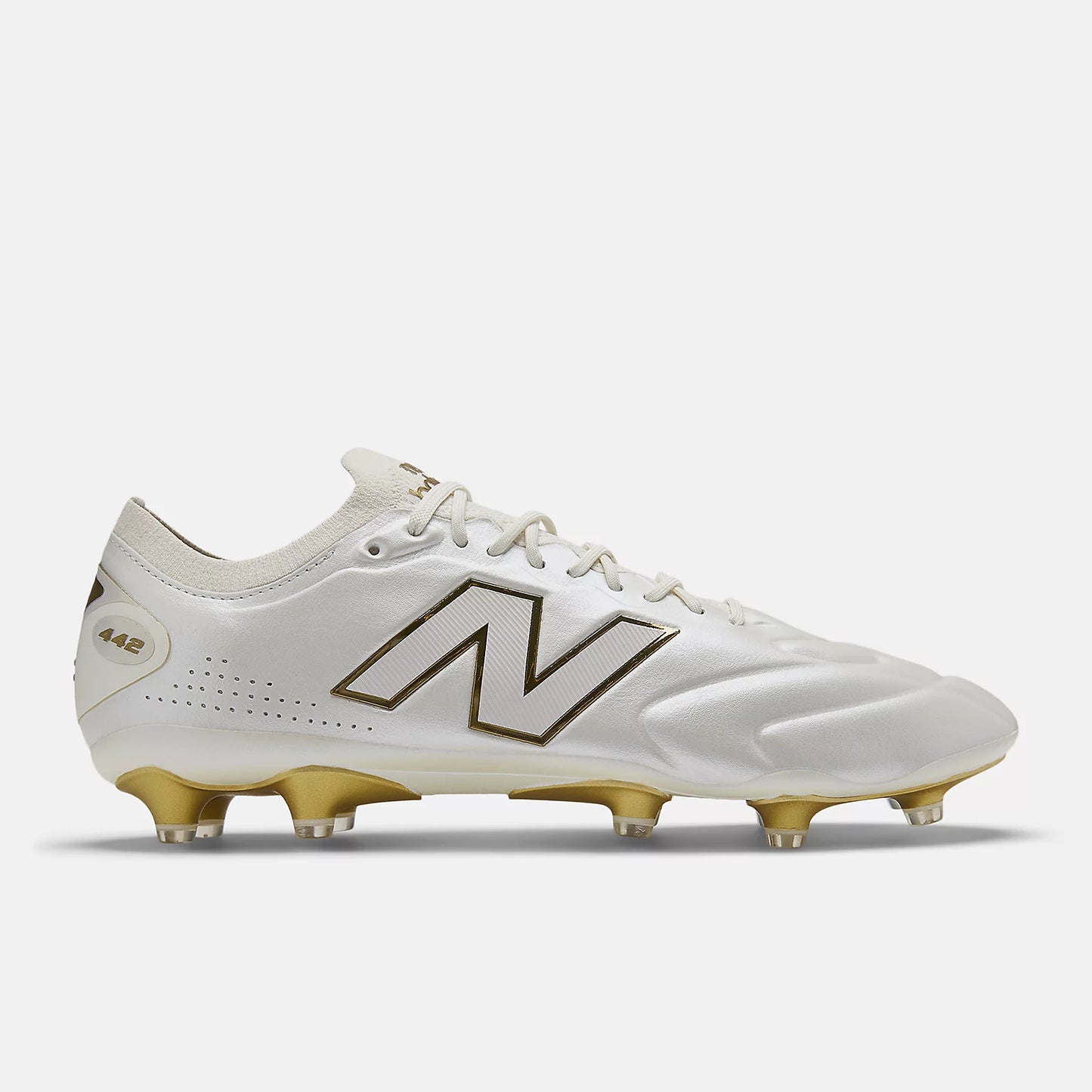 New Balance 442 V3 'First Edition' Elite Knit FG Firm Ground Soccer Cleat - Sea Salt/Multi/Gold Metallic