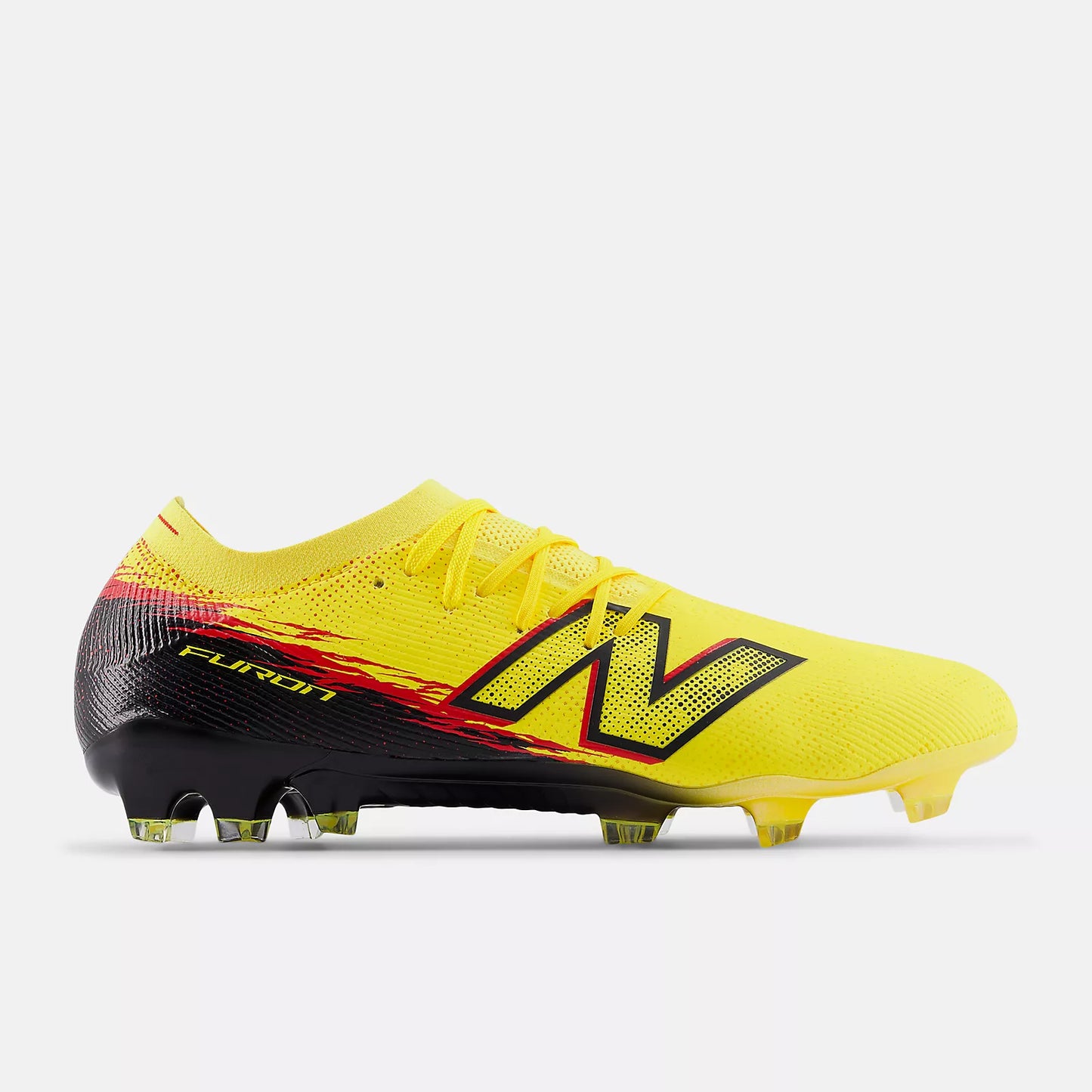 New Balance Furon V8 Elite FG Firm Ground Soccer Cleat - Punch Yellow/Black/Fire Cracker