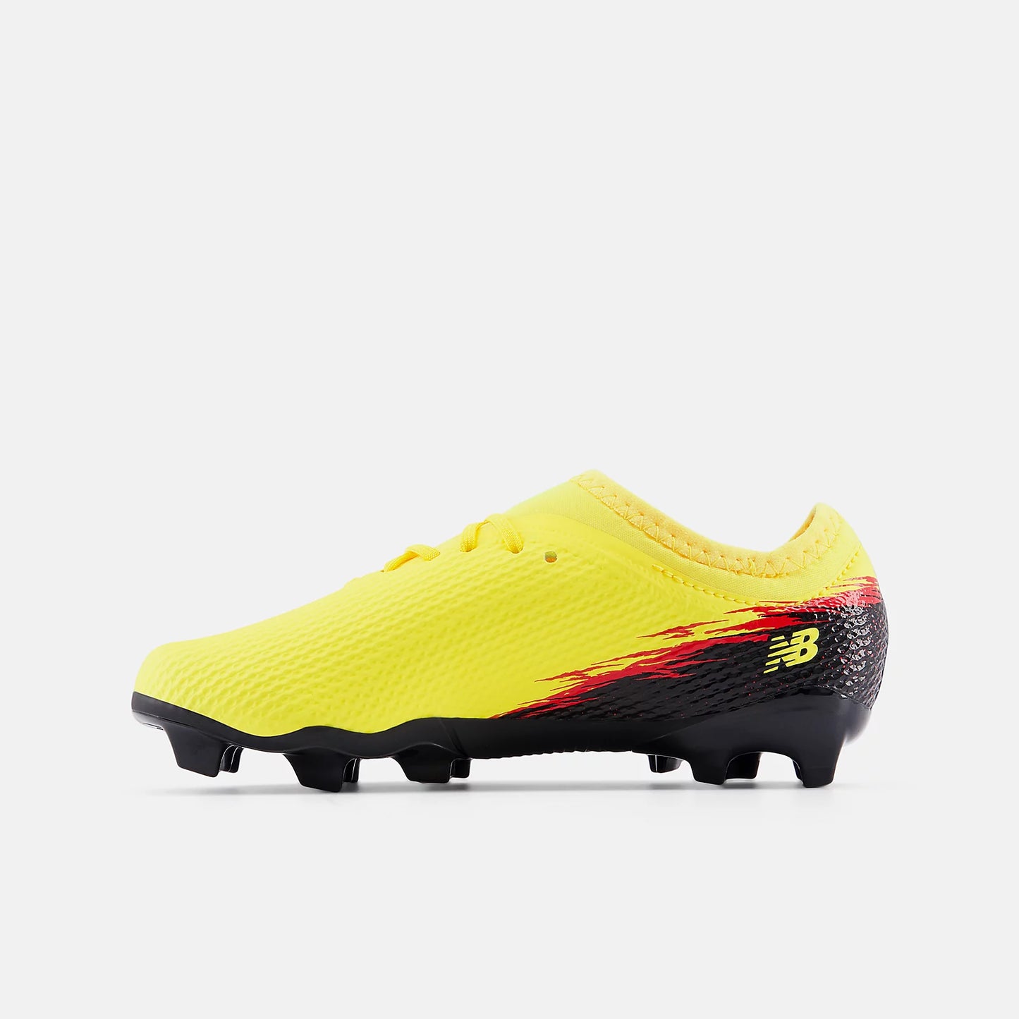 New Balance Junior Furon V8 Team FG Firm Ground Soccer Cleat - Punch Yellow/Black/Fire Cracker