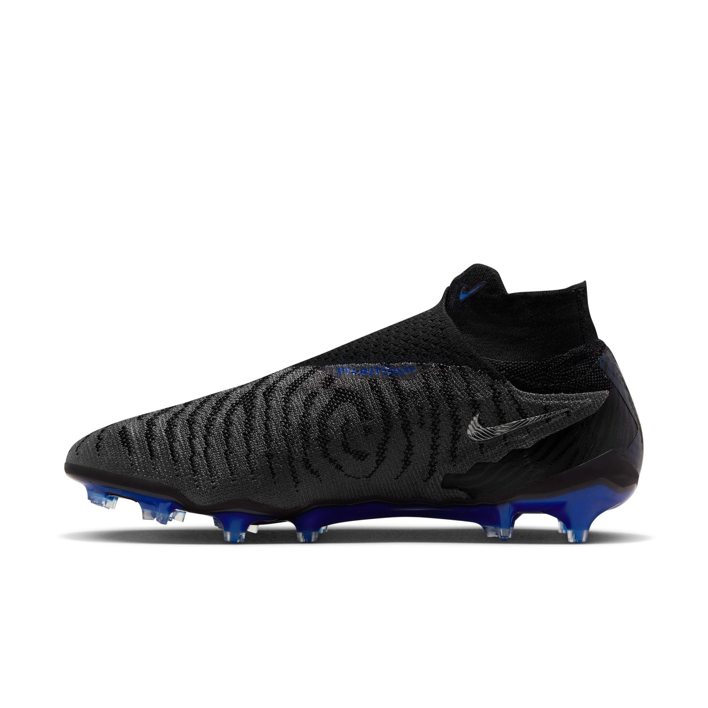 Nike Phantom GX Elite DF FG Firm Ground Soccer Cleat - Black/Chrome/HyperRoyal