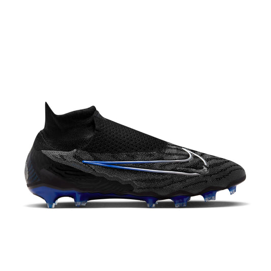 Nike Phantom GX Elite DF FG Firm Ground Soccer Cleat - Black/Chrome/HyperRoyal