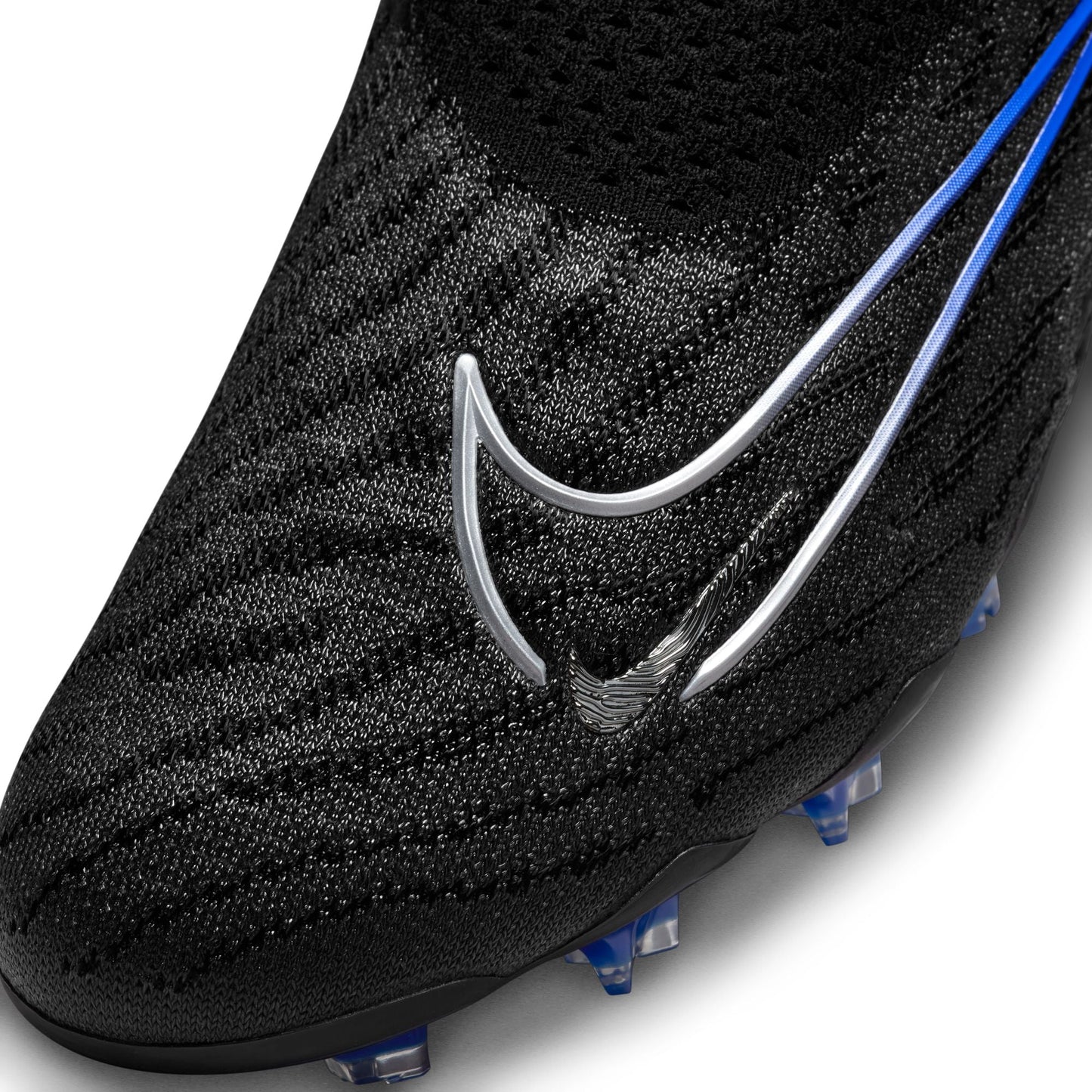 Nike Phantom GX Elite DF FG Firm Ground Soccer Cleat - Black/Chrome/HyperRoyal