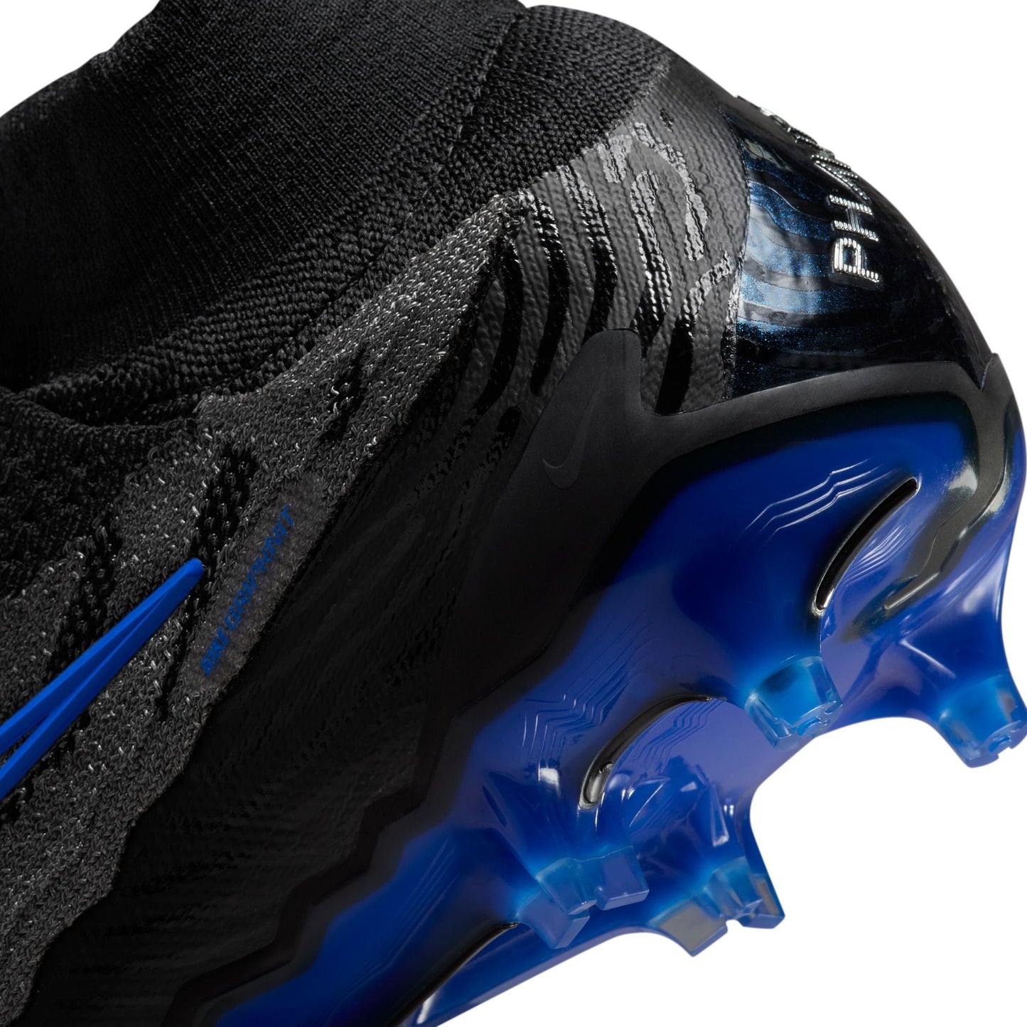 Nike Phantom GX Elite DF FG Firm Ground Soccer Cleat - Black/Chrome/HyperRoyal