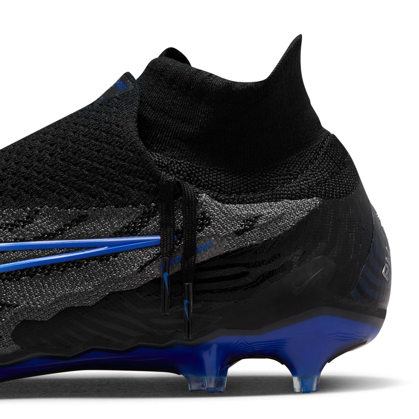 Nike Phantom GX Elite DF FG Firm Ground Soccer Cleat - Black/Chrome/HyperRoyal