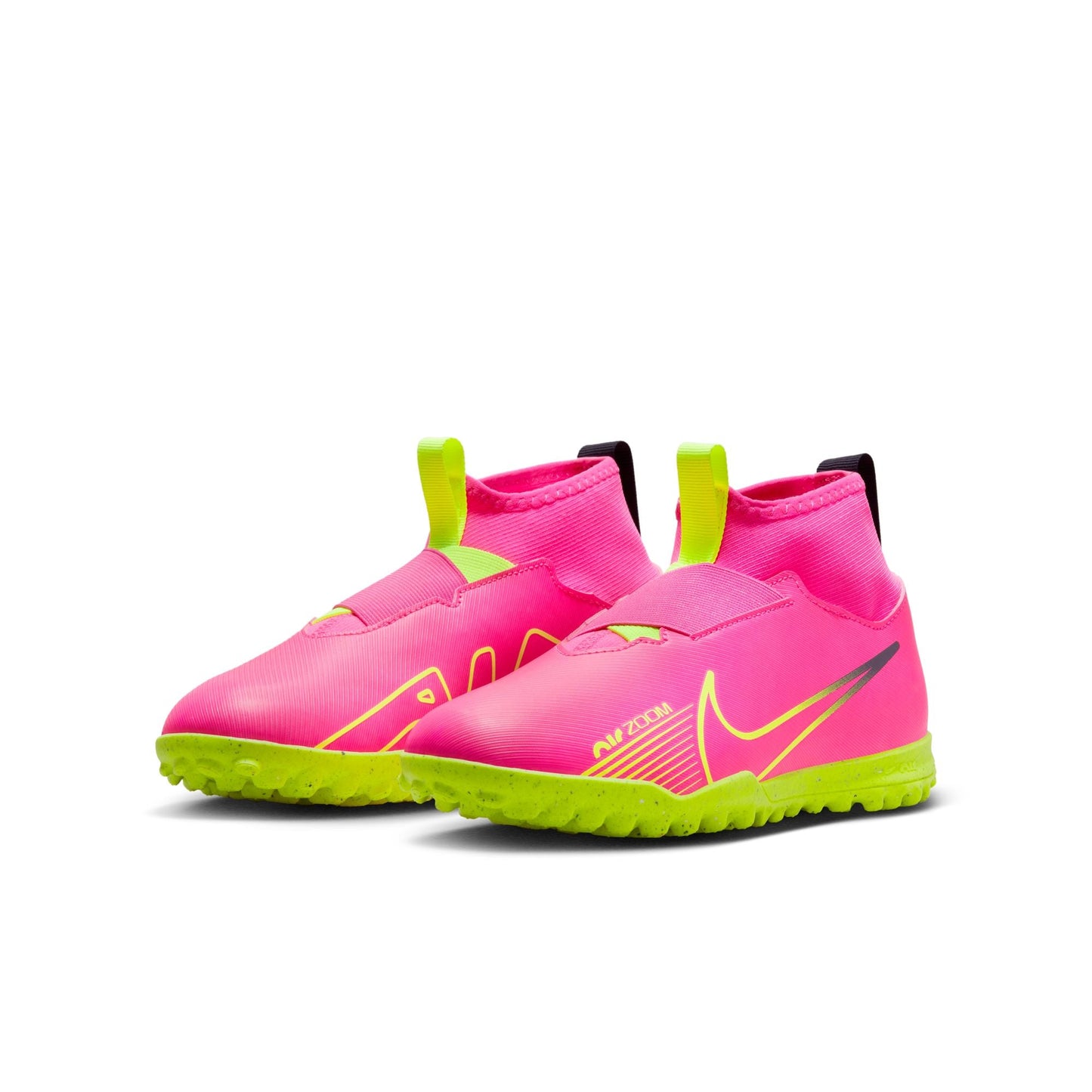 Nike Junior Zoom Mercurial Superfly 9 Academy TF Turf Soccer Cleat - PinkBlast/Volt