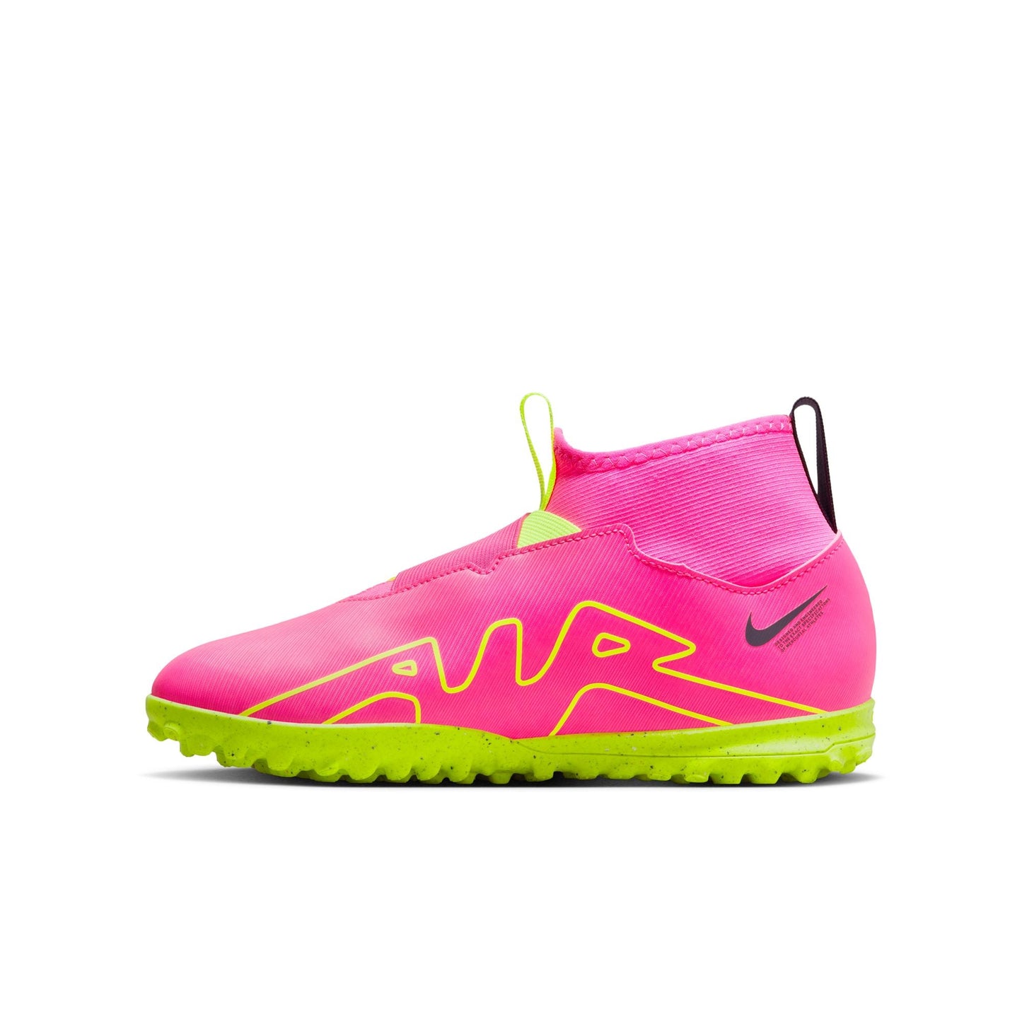 Nike Junior Zoom Mercurial Superfly 9 Academy TF Turf Soccer Cleat - PinkBlast/Volt