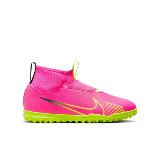 Nike Junior Zoom Mercurial Superfly 9 Academy TF Turf Soccer Cleat - PinkBlast/Volt